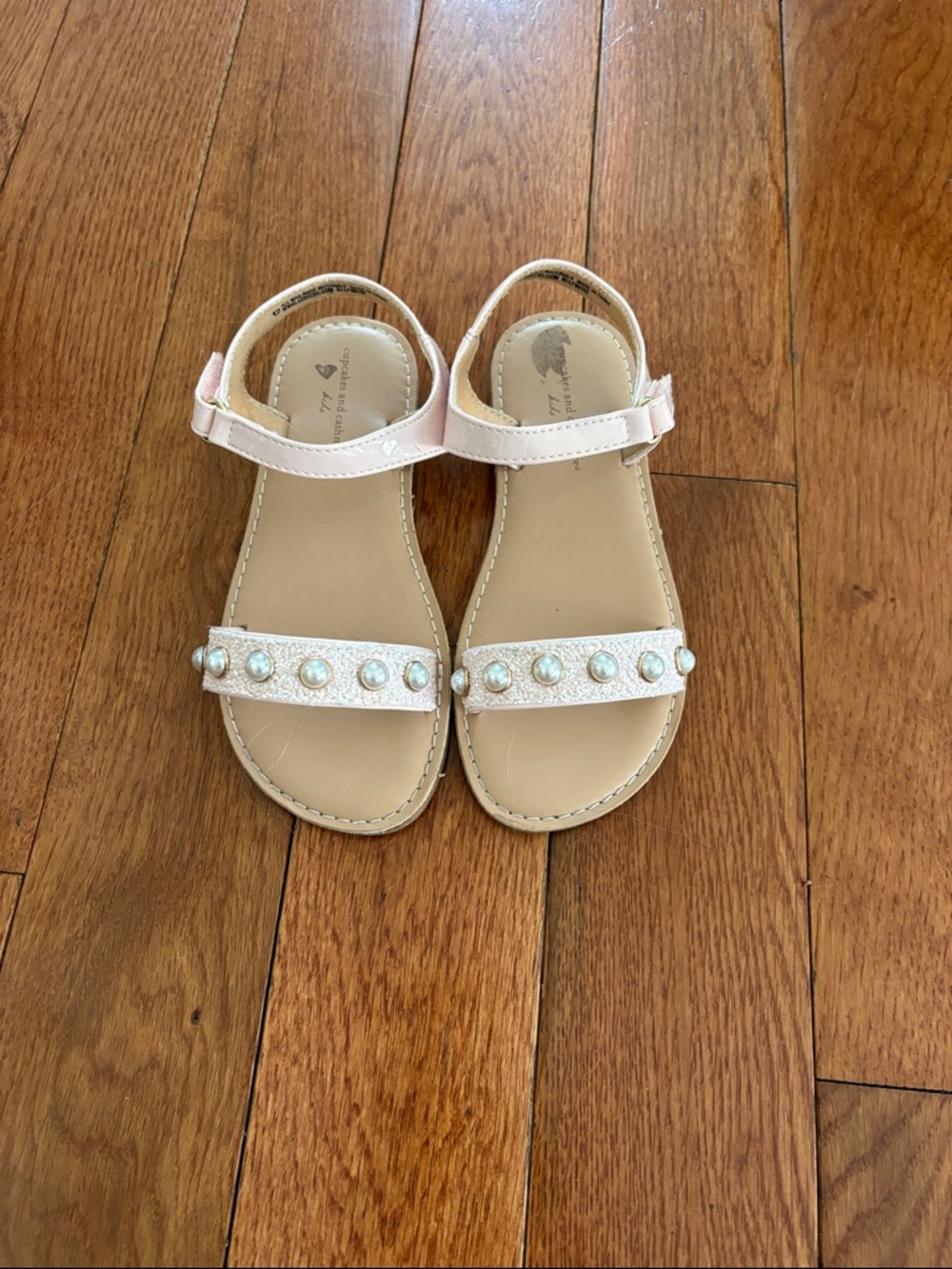 cupcakes & cashmere Girls Pearl-Accent Light Pink Sandals